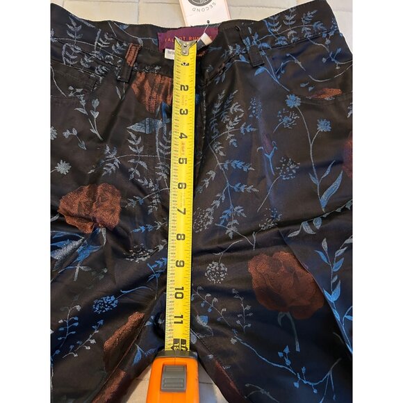 Talbot Runhof Bergdorf Goodman Jacquard Floral Pants High Waist Slim Fit Dressy - Picture 5 of 13